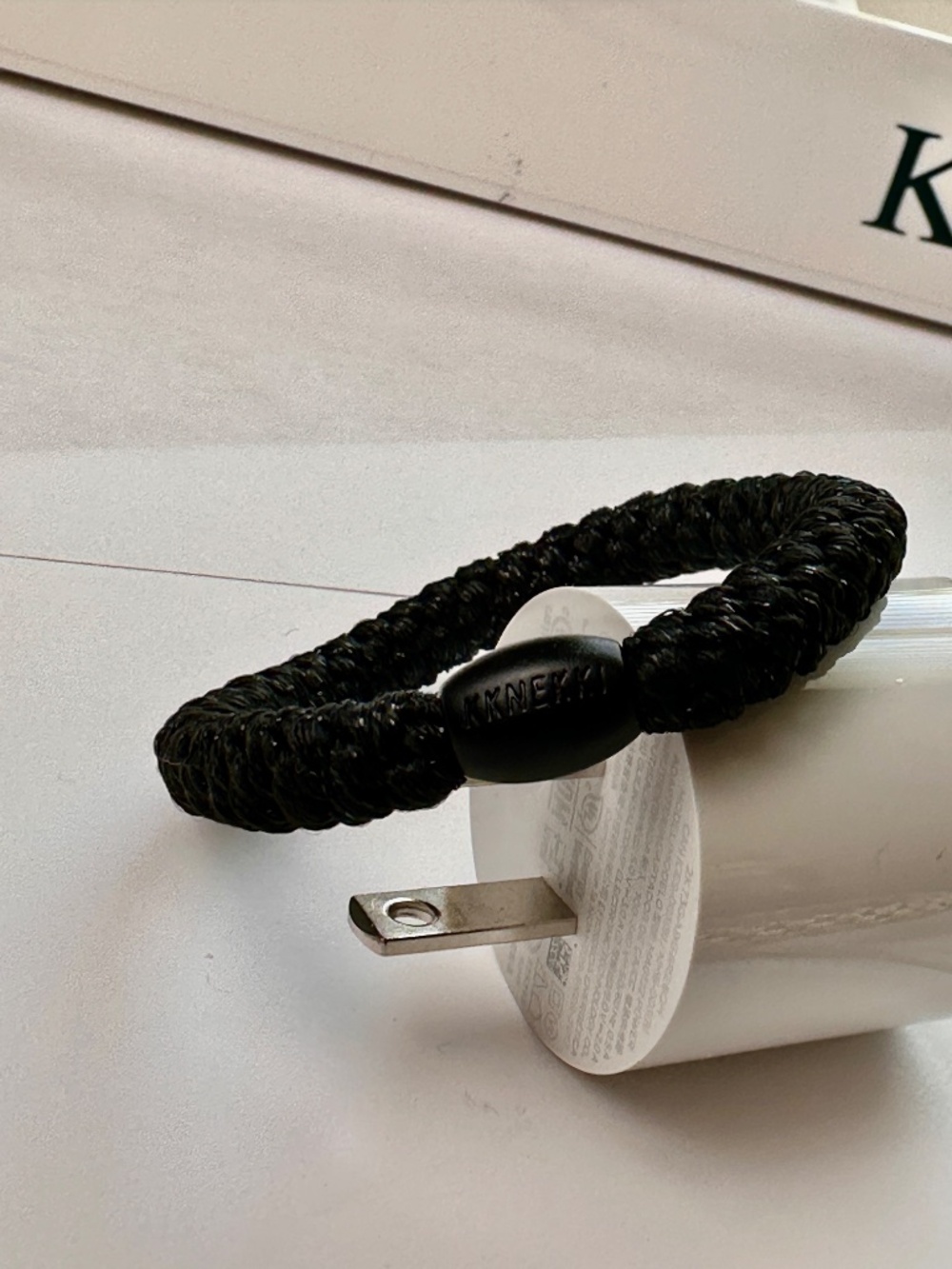 NWT 4-Bundle KKNEKKI Authentic Original Hair Ties Elastics  in Black Sparkles - Picture 3 of 7
